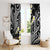 Plumeria With Black Polynesian Tattoo Pattern Window Curtain