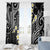 Plumeria With Black Polynesian Tattoo Pattern Window Curtain