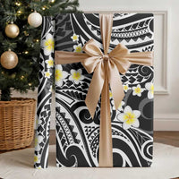 Plumeria With Black Polynesian Tattoo Pattern Wrapping Paper LT05 - Polynesian Pride