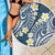 Plumeria With Blue Polynesian Tattoo Pattern Beach Blanket