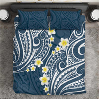 Plumeria With Blue Polynesian Tattoo Pattern Bedding Set LT05 Blue - Polynesian Pride