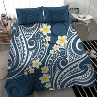 Plumeria With Blue Polynesian Tattoo Pattern Bedding Set LT05 - Polynesian Pride