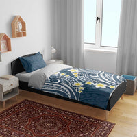 Plumeria With Blue Polynesian Tattoo Pattern Bedding Set LT05 - Polynesian Pride