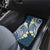 Plumeria With Blue Polynesian Tattoo Pattern Car Mats