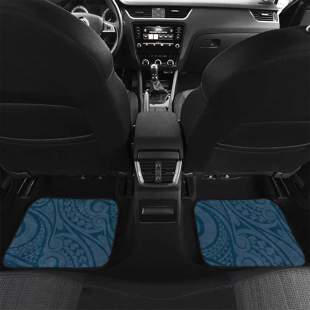 Plumeria With Blue Polynesian Tattoo Pattern Car Mats LT05 Set 2pcs - Back Blue - Polynesian Pride