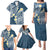 Plumeria With Blue Polynesian Tattoo Pattern Family Matching Puletasi and Hawaiian Shirt