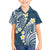 Plumeria With Blue Polynesian Tattoo Pattern Family Matching Puletasi and Hawaiian Shirt