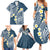 Plumeria With Blue Polynesian Tattoo Pattern Family Matching Summer Maxi Dress and Hawaiian Shirt