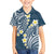 Plumeria With Blue Polynesian Tattoo Pattern Hawaiian Shirt