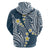 Plumeria With Blue Polynesian Tattoo Pattern Hoodie