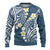 Plumeria With Blue Polynesian Tattoo Pattern Ugly Christmas Sweater