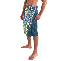 Plumeria With Blue Polynesian Tattoo Pattern Lavalava LT05 - Polynesian Pride