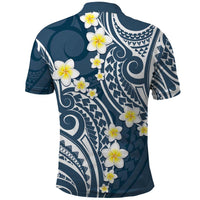 Plumeria With Blue Polynesian Tattoo Pattern Polo Shirt LT05 - Polynesian Pride