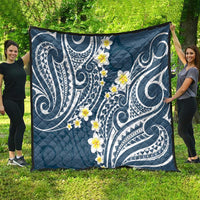 Plumeria With Blue Polynesian Tattoo Pattern Quilt LT05 - Polynesian Pride