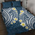 Plumeria With Blue Polynesian Tattoo Pattern Quilt Bed Set