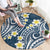 Plumeria With Blue Polynesian Tattoo Pattern Round Carpet