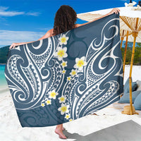 Plumeria With Blue Polynesian Tattoo Pattern Sarong LT05 One Size 44 x 66 inches Blue - Polynesian Pride
