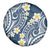 Plumeria With Blue Polynesian Tattoo Pattern Spare Tire Cover