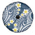 Plumeria With Blue Polynesian Tattoo Pattern Spare Tire Cover