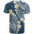 Plumeria With Blue Polynesian Tattoo Pattern T Shirt