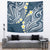 Plumeria With Blue Polynesian Tattoo Pattern Tapestry