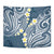 Plumeria With Blue Polynesian Tattoo Pattern Tapestry