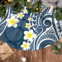 Plumeria With Blue Polynesian Tattoo Pattern Tree Skirt LT05 - Polynesian Pride
