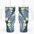 Plumeria With Blue Polynesian Tattoo Pattern Tumbler With Handle