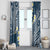 Plumeria With Blue Polynesian Tattoo Pattern Window Curtain