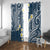 Plumeria With Blue Polynesian Tattoo Pattern Window Curtain