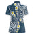 Plumeria With Blue Polynesian Tattoo Pattern Women Polo Shirt