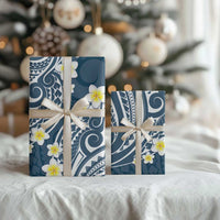 Plumeria With Blue Polynesian Tattoo Pattern Wrapping Paper LT05 - Polynesian Pride