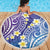 Plumeria With Galaxy Polynesian Tattoo Pattern Beach Blanket