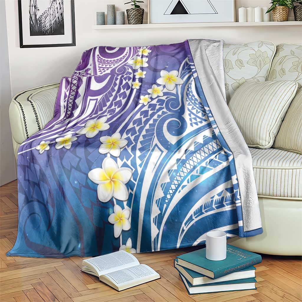 Plumeria With Galaxy Polynesian Tattoo Pattern Blanket LT05 Galaxy - Polynesian Pride