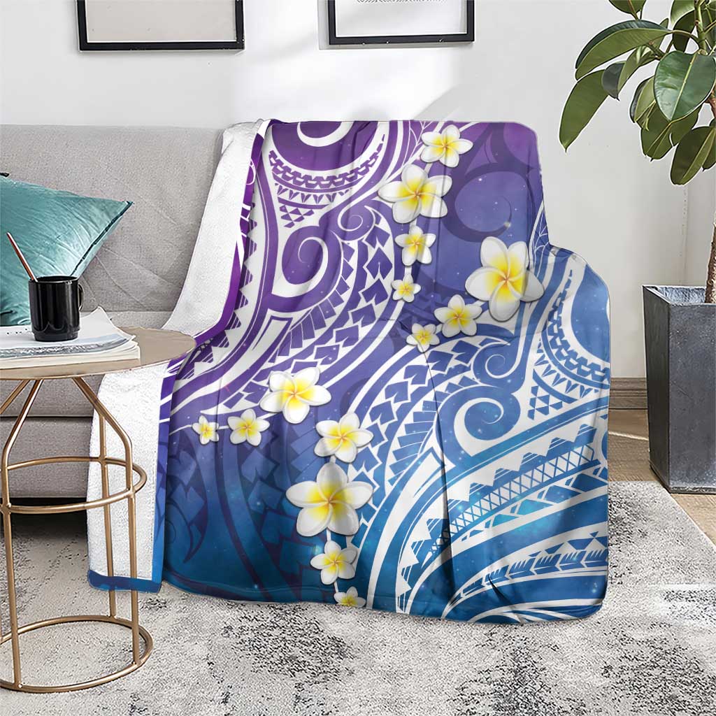 Plumeria With Galaxy Polynesian Tattoo Pattern Blanket LT05 - Polynesian Pride