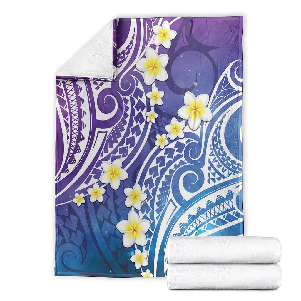 Plumeria With Galaxy Polynesian Tattoo Pattern Blanket LT05 - Polynesian Pride