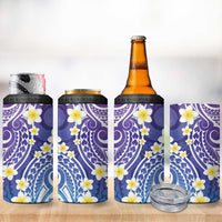 Plumeria With Galaxy Gradient Polynesian Tattoo Pattern 4 in 1 Can Cooler Tumbler LT05 - Polynesian Pride
