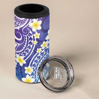 Plumeria With Galaxy Gradient Polynesian Tattoo Pattern 4 in 1 Can Cooler Tumbler LT05 - Polynesian Pride