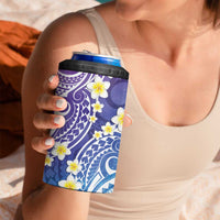 Plumeria With Galaxy Gradient Polynesian Tattoo Pattern 4 in 1 Can Cooler Tumbler LT05 - Polynesian Pride