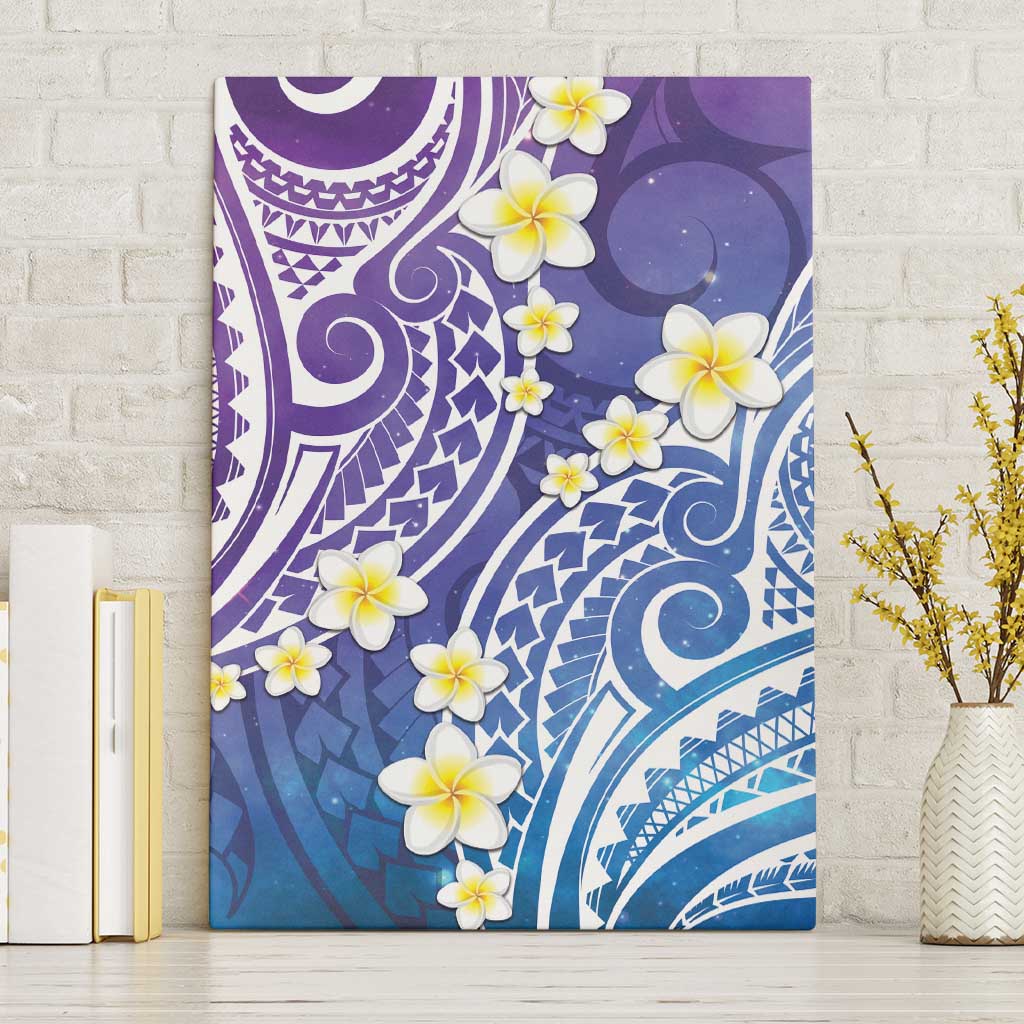 Plumeria With Galaxy Polynesian Tattoo Pattern Canvas Wall Art LT05 Without Frame Galaxy - Polynesian Pride