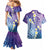 Plumeria With Galaxy Polynesian Tattoo Pattern Couples Matching Mermaid Dress and Hawaiian Shirt