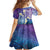 Plumeria With Galaxy Polynesian Tattoo Pattern Family Matching Long Sleeve Bodycon Dress and Hawaiian Shirt