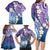 Plumeria With Galaxy Polynesian Tattoo Pattern Family Matching Long Sleeve Bodycon Dress and Hawaiian Shirt