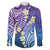 Plumeria With Galaxy Polynesian Tattoo Pattern Family Matching Long Sleeve Bodycon Dress and Hawaiian Shirt