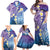 Plumeria With Galaxy Polynesian Tattoo Pattern Family Matching Off Shoulder Maxi Dress and Hawaiian Shirt