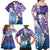 Plumeria With Galaxy Polynesian Tattoo Pattern Family Matching Off Shoulder Maxi Dress and Hawaiian Shirt