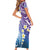 Plumeria With Galaxy Polynesian Tattoo Pattern Family Matching Short Sleeve Bodycon Dress and Hawaiian Shirt