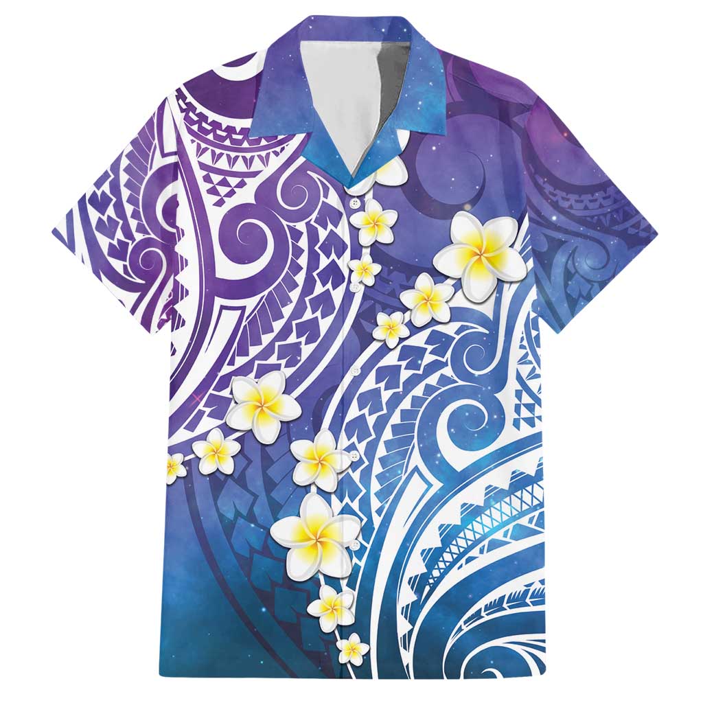 Plumeria With Galaxy Polynesian Tattoo Pattern Hawaiian Shirt LT05 Galaxy - Polynesian Pride
