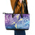 Plumeria With Galaxy Polynesian Tattoo Pattern Leather Tote Bag