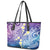 Plumeria With Galaxy Polynesian Tattoo Pattern Leather Tote Bag